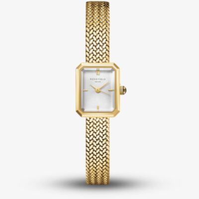 ROSEFIELD Ladies Mini Octagon White Dial Golden Bracelet Watch MWGMG-M01