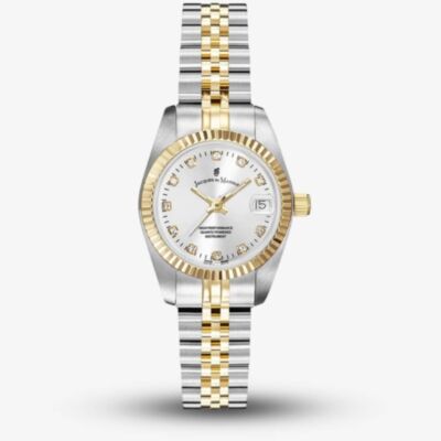 Jacques du Manoir Ladies Inspiration Elegance 26mm Silver Dial Two Tone Bracelet Watch NRO.08
