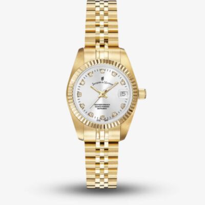 Jacques du Manoir Ladies Inspiration Elegance 26mm Silver Dial Gold Tone Bracelet Watch NRO.12