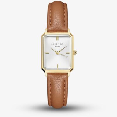 ROSEFIELD Ladies Octagon XS White Dial Leather Strap Watch OWBLG-O85