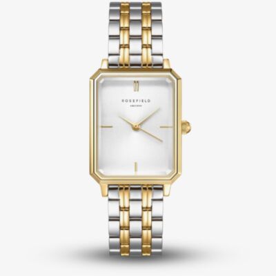 ROSEFIELD Ladies Octagon Silver Dial Two Tone Bracelet Watch OWSSSG-O48