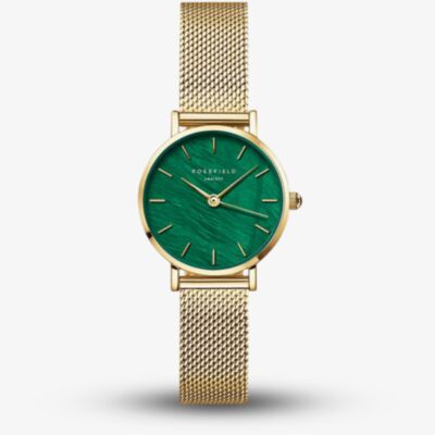 ROSEFIELD Ladies Small Edit Green Mother of Pearl Golden Mesh Bracelet Watch SEEGMG-SE72