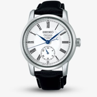 Seiko Mens Presage Craftsmanship Black Leather Strap Watch SPB495J1