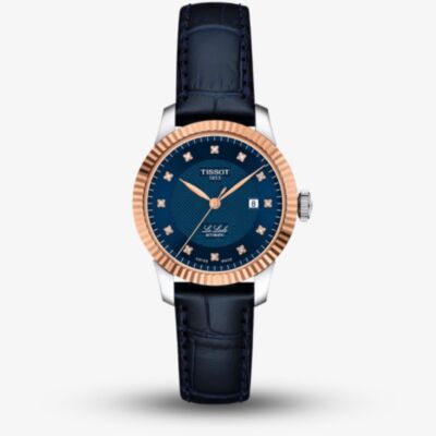 Tissot Ladies Le Locle Rose Gold Blue Leather Strap Watch T932.207.46.046.00