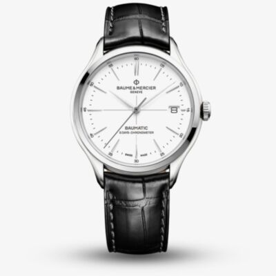 Ex-Display Baume & Mercier Mens Clifton Automatic Black Leather Strap Watch M0A10569