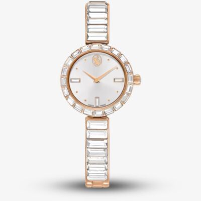 Swarovski Matrix Crystal Rose Gold Tone Bangle Watch 5677484
