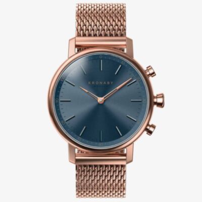 Kronaby Carat Bluetooth Rose Tone Mesh Bracelet Smartwatch A1000-0668