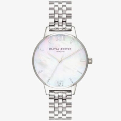 Olivia Burton Mother Of Pearl Silver Bracelet Watch OB16MOP02