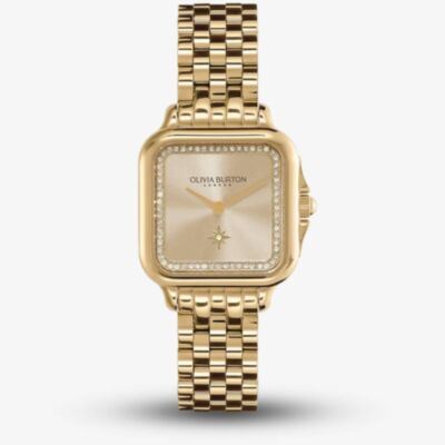 Olivia Burton Grosvenor Champagne Sunray Dial Watch 24000084