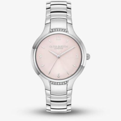 Olivia Burton Classic Lea Pink Dial Crystal Bracelet Watch 24000208