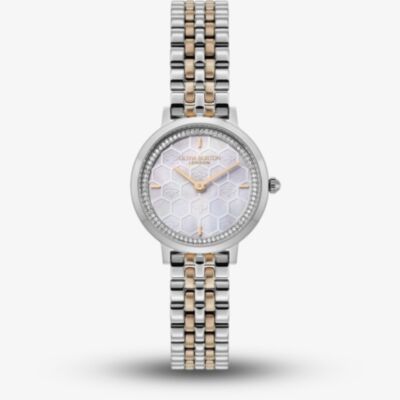 Olivia Burton Ladies Ultra Slim Honeycomb Grey Dial Watch 24000265