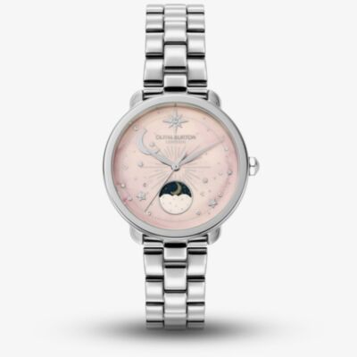 Olivia Burton Moonphase Pink Celestial Dial Watch 24000297