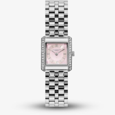 Olivia Burton Ladies Berkley Pink Dial Square Bracelet Watch 24000381