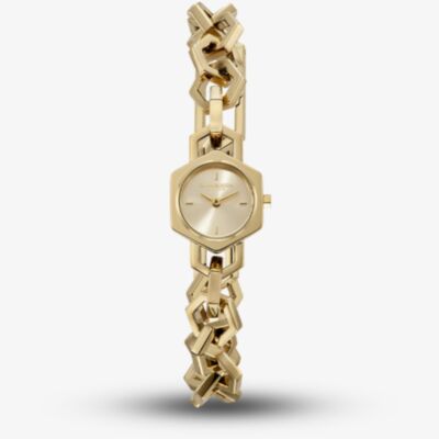 Olivia Burton Ladies Hex Link Mini Golden Hexagon Dial Bracelet Watch 24000394