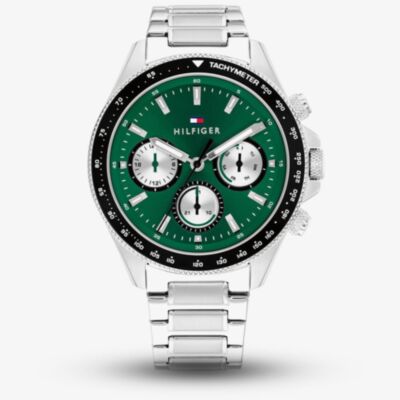 Tommy Hilfiger Mens Clark Green Dial Bracelet Watch 1792211