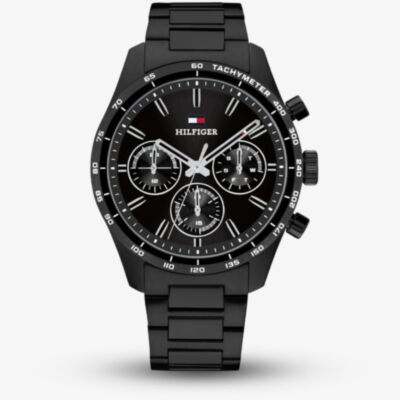 Tommy Hilfiger Mens Hampton Black Dial Bracelet Watch 1792280