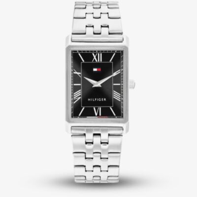 Tommy Hilfiger Mens Ben Rectangle Black Dial Bracelet Watch 1710773