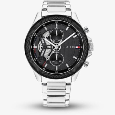 Tommy Hilfiger Mens Clark Half Skeleton Dial Bracelet Watch 1792289