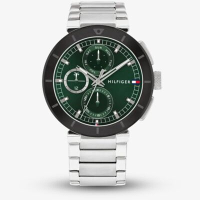 Tommy Hilfiger Mens Lorenzo Green Dial Bracelet Watch 1792117