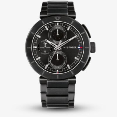 Tommy Hilfiger Mens Lorenzo Black Dial Bracelet Watch 1792119