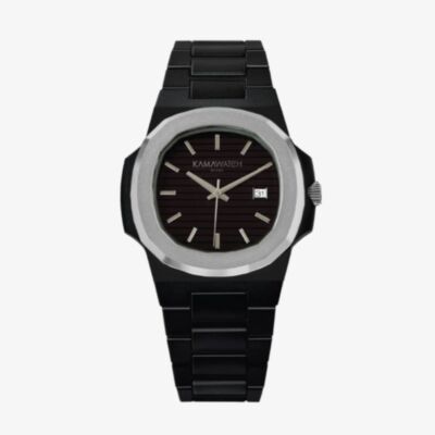 KAMAWATCH Limited Edition Fix Avant Garde Silver and Black Plastic Bracelet Watch KWPF30