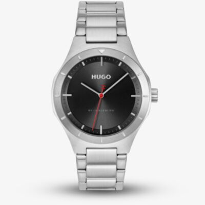 HUGO Mens #Lit Silver Bracelet Watch 1530447