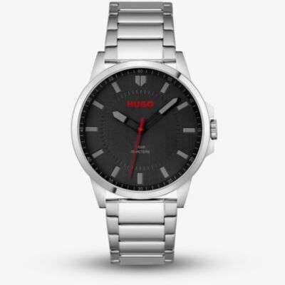 HUGO Mens #First Black Dial Bracelet Watch 1530246