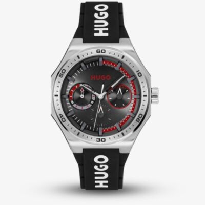 HUGO Mens #Grail Sport Grey Dial Silicone Strap Watch 1530397