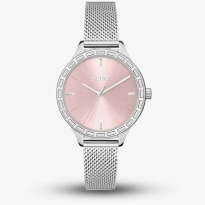 HUGO Ladies #Flash Mesh Stainless Steel Pink Watch 1540115