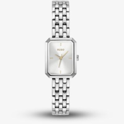 HUGO Ladies #Cosy Rectangle Silver Dial Bracelet Watch 1540178