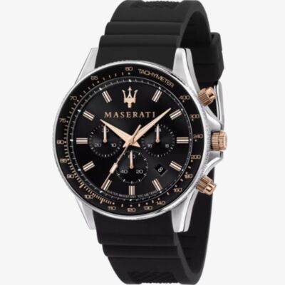 Maserati Mens Sfida Chronograph Black Rubber Strap Watch R8871640002