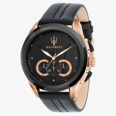 Maserati Mens Traguardo Leather Strap Watch R8871612025