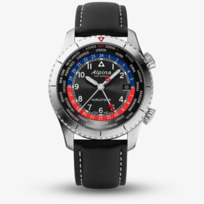 Alpina Mens Startimer Pilot Quartz Worldtimer Watch AL-255BRB4S26