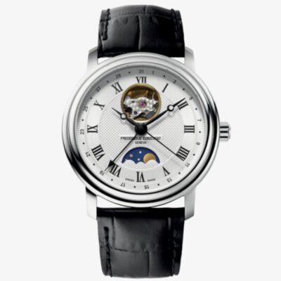 Frederique Constant Mens Heartbeat Moonphase White Dial Watch FC-335MC4P6