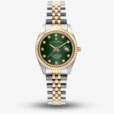 Jacques du Manoir Ladies Inspiration Elegance Two Tone Green Dial Watch JWL01206