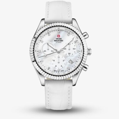  Swiss Military Ladies Elegant White Mother Of Pearl Chronograph Watch SM30207.06