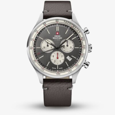  Swiss Military Mens Vintage Chronograph Brown Dial Watch SM34081.12