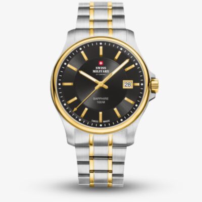  Swiss Military Mens Classic Two-Tone Black Dial Watch SM30200.04