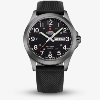  Swiss Military Mens Classic Black Rubber Strap Watch SMP36040.20
