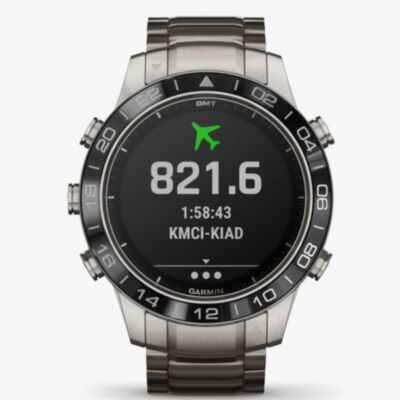  Garmin Mens Marq Aviator Titanium Bracelet Smartwatch 010-02006-04 