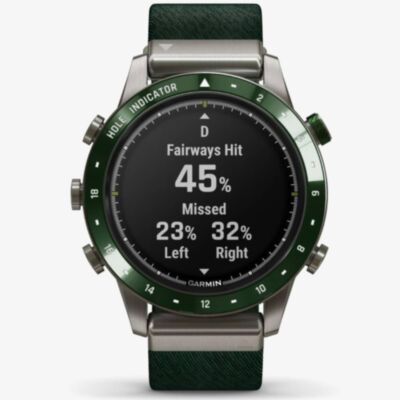 Garmin Unisex Marq Golfer Titanium Green Fabric Strap Watch 010-02395-00 
