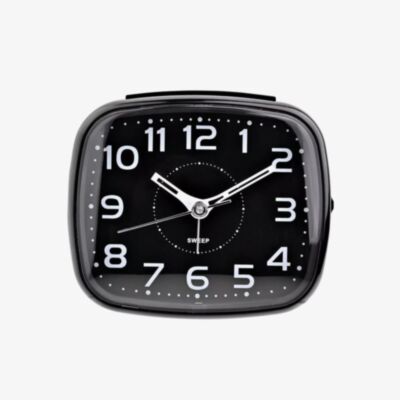 Hometime Black Square Alarm Clock 5381BK