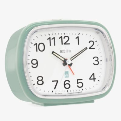 Acctim Camille Sage White Dial Alarm Clock 15465