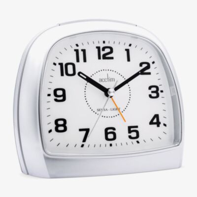 Acctim Sensa-Light Three White Dial Silver Alarm Clock 14697