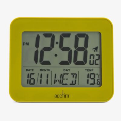 Acctim Otto Superbrite Yellow Digital Alarm Clock 16355