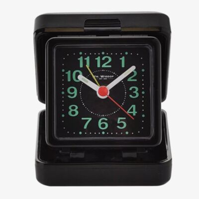 Hometime Black Travel Alarm Clock 5165B