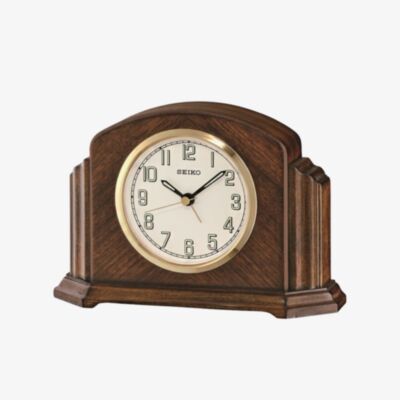 Seiko Clocks Brown Wooden Mantel Clock QXE043B