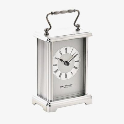 WM Widdop Silver Gilt Dial Carriage Clock W4312