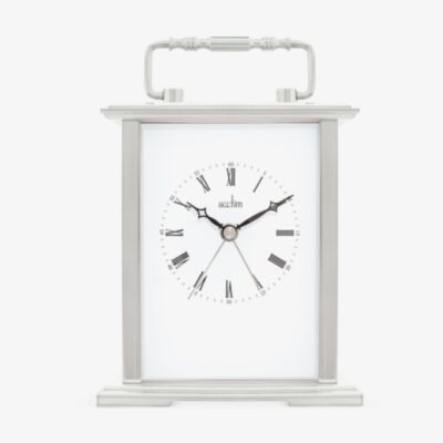 Acctim Gainsborough Silver Tone White Dial Clock 36517