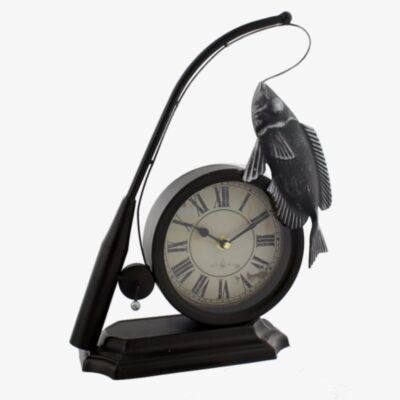 Hometime Fishing Metal Mantel Clock W2777